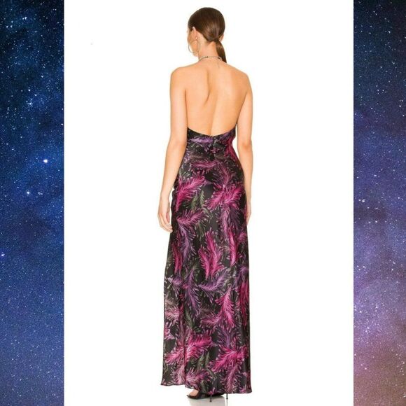 NICHOLAS Melia Cocktail Dress 100% Silk Rhinestone Halter Neck - Picture 3 of 14